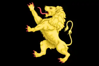 Belgische vlag van Brabant op het wapenschild van België