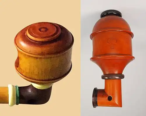 Liefdesvoet van historische bassetklarinet en replica