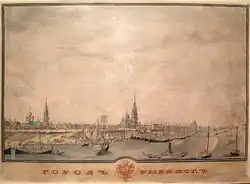 Gezicht op Rybinsk in de jaren 1820