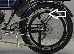 belt rim brake op de binnenkant van de riempoelie (Minerva 1908)