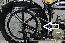 belt rim brake in de groef van de riem, Douglas 1920