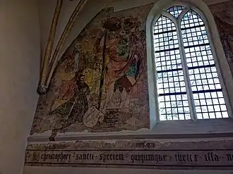 Muurschildering in de kapel (16e eeuw).