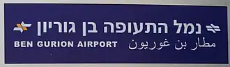 Stationsbord op de luchthaven Ben Gurion in Tel Aviv