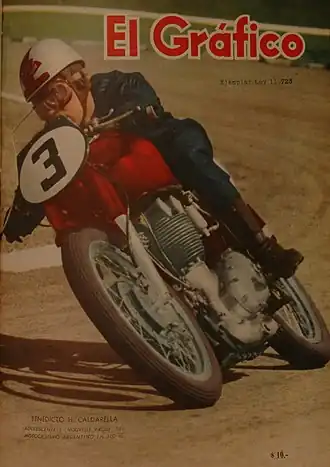 Benedicto Caldarella in 1960 op een Gilera Saturno