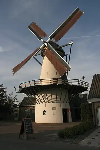 De witte zijde van de molen