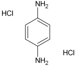 Structuurformule van benzeen-1,4-diaminedihydrochloride