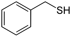 Structuurformule van fenylmethaanthiol