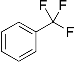 Structuurformule van trifluormethylbenzeen