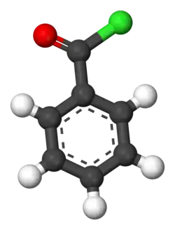 Molecuulmodel van benzoylchloride