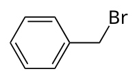 Structuurformule van benzylbromide