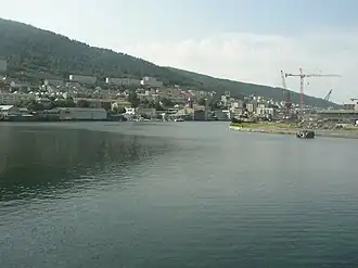 Puddefjord, waar de fjord overgaat in Store Lungegårdsvannet