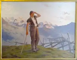 Berger consultant l'horizon (1879), Kasteel van Gruyères.