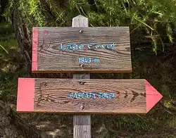 Informatiebord aan het Lago Covel