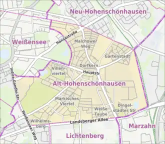 Kaart van Alt-Hohenschönhausen