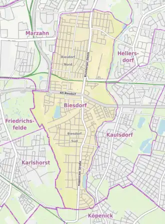 Kaart van Biesdorf