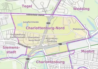 Kaart van Charlottenburg-Nord