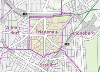 Kaart van Friedenau