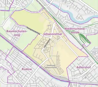 Kaart van Johannisthal