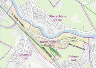 Kaart van Niederschöneweide