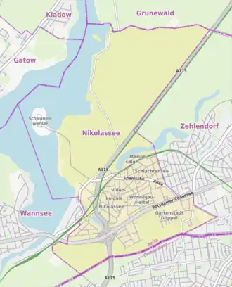 Kaart van Nikolassee