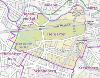 Kaart van Tiergarten