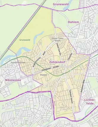 Kaart van Zehlendorf