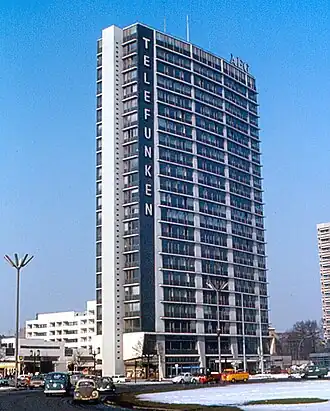 Telefunken Hochhaus in Berlin-Charlottenburg, hoofdkantoor van 1960 tot 1967