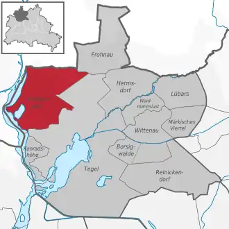 Ligging van Heiligensee in het district Reinickendorf