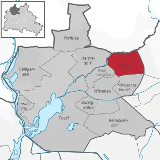 Ligging van Lübars in het district Reinickendorf