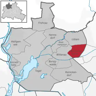 Ligging van Märkisches Viertel in het district Reinickendorf