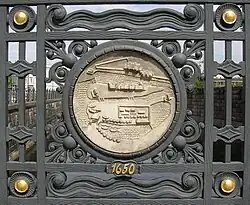 1650 Detail op de Schleusenbrücke (Berlijn), ontworpen door Kurt Schumacher