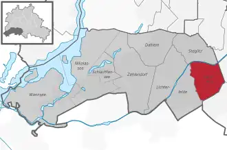 Ligging van Lankwitz in het district Steglitz-Zehlendorf