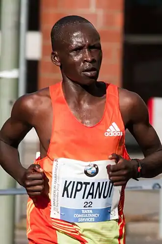 Tijdens de marathon van Berlijn 2012