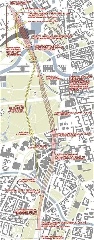 Spoorlijn Berlin-Wedding - Berlin Südkreuz op de kaart