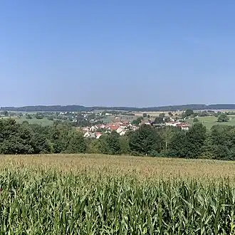 Gezicht op Berling / Berlingen in Lothringen