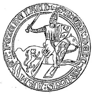 Het zegel van graaf Bernard VI van Armagnac.