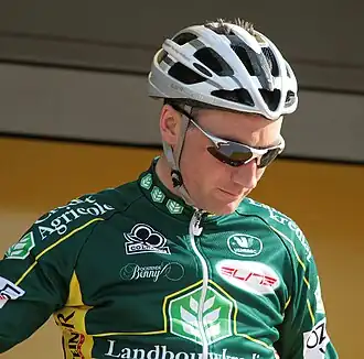 Bert De Waele vóór de start van Luik-Bastenaken-Luik 2008.