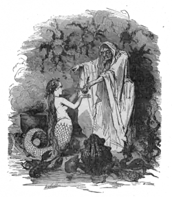 De kleine zeemeermin gaat naar de Zeeheks.