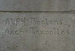 Vorst, Besmélaan 103. Signatuur van de architect (1903)