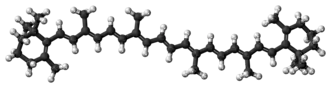 ▵ Molecuulmodel van β-caroteen