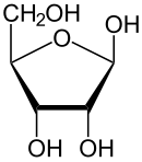 Structuurformule van D-ribose