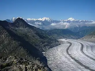 De Bettmerhorn boven de Aletschgletsjer