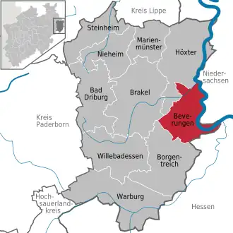 Kaart van Beverungen