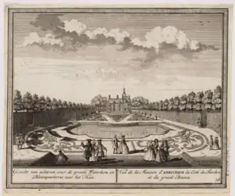 Adrichem in 1729, door Hendrik de Leth