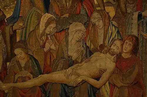 Vier personages van Perugino gespiegeld