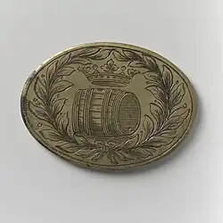 Gegraveerde penning van het Amsterdamse bierbeschooiersgilde