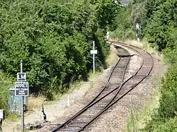 Aansluiting Mainvilliers, rechts de sporen naar Dreux
