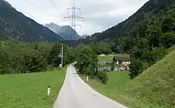 Wegpanorama bij Moos