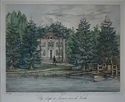 Litho door P.J. Lutgers uit Gezichten aan de Rivier de Vecht 1850