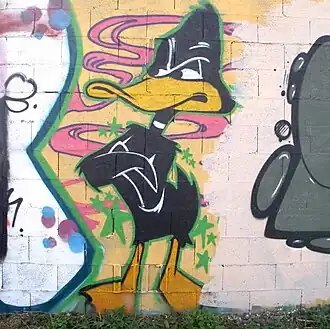 Graffiti van Daffy Duck